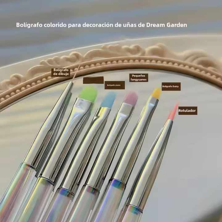 Pincel De Dibujo Para Uñas Aurora Transparente Uso Con Gel UV Extensión Y Dibujado Herramienta Manicura DIY Pincel De Uñas De Nylon - 1