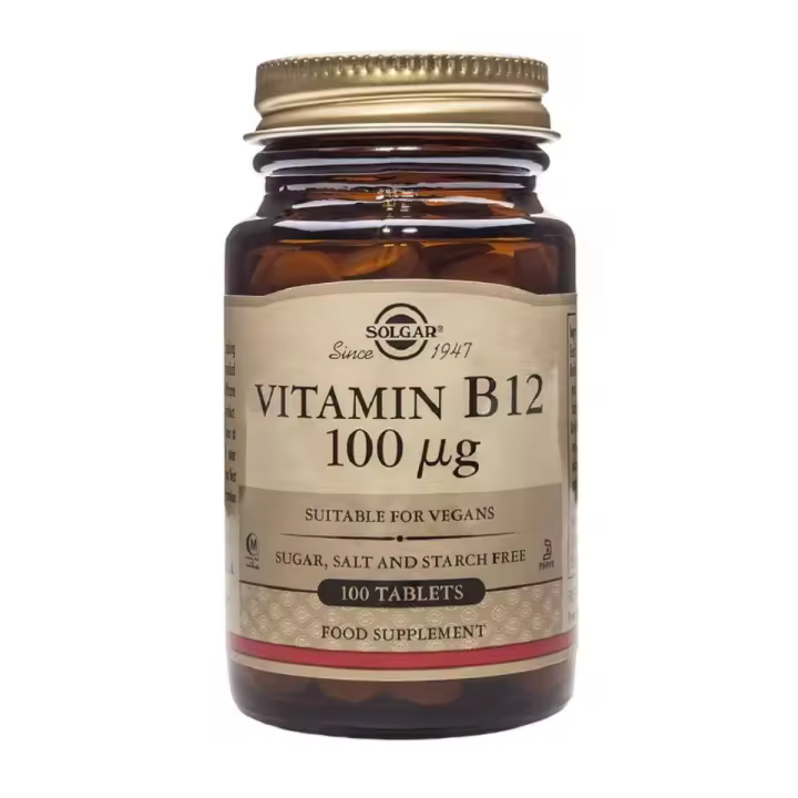 Solgar Vitamina B12 100 Comprimidos - Reduce Cansancio y Aumenta Energía - 1