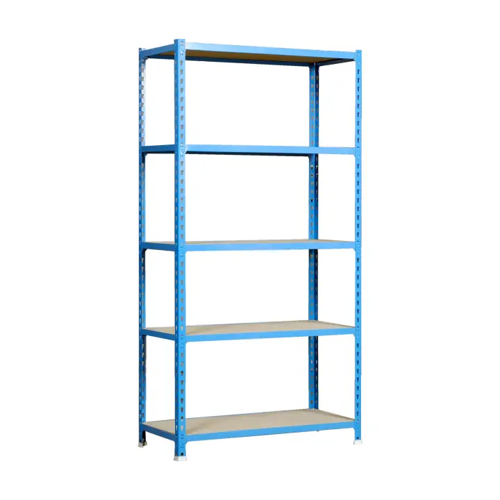 SimonRack Estanteria Metalica Almacenaje de Acero, 2000x1200x300 mm, 5 Baldas Madera, Soporta 200 kg de Punto Flexión por balda, Azul/Madera - Maderclick - 1