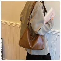 Bolso De Hombro Para Mujer De Cuero PU Vintage Estilo Maillard Casual Gran Capacidad Textura Moda Cruzado Bolso De Compa\u00f1ero - details 4