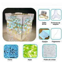 Lámpara Nocturna De Tulipán Hecha a Mano Kit De Material Para Decoración De Sala De Estar Regalo Creativo Cubo Marítimo 3D - details 1