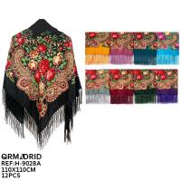 Chal Mujer Vintage Floral – Mantón Etnico de Poliéster con Flecos, Cálido y Ligero 120g/m², Ideal para Otoño Invierno – Accesorio Casual y Elegante para Mujer - details 1