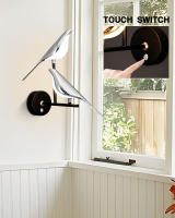Lámpara De Pared LED Toque Magpie Bird Rotación 360° Para Sofá Cama Interior Iluminación De Interiores Metal Dorado Plata - details 1