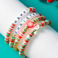 Juego De Pulseras Navideñas Coloridas Con Pendientes De Navidad Y Hombre De Santa Claus Y Nieve Para Fiesta De Año Nuevo Joyería Unisex - details 4