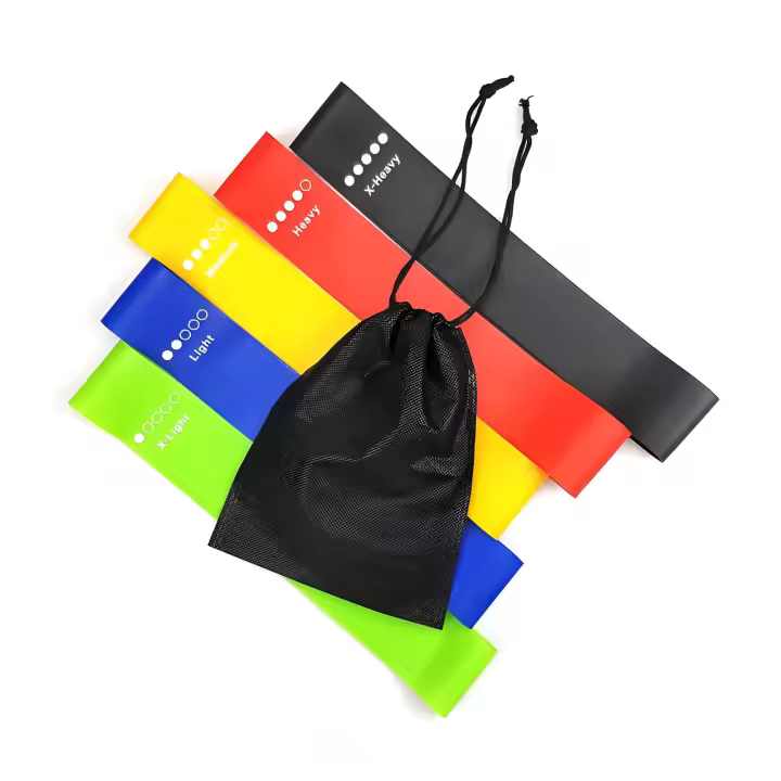 AGM Aguamaz. Set de 5 Bandas Elásticas Fitness. Cintas de Diferentes resistencias para Hacer Ejercicios y musculación 100% Látex Natural de Buena Calidad. Incluye Bolsa y 5 Cintas de Diferentes Niveles - 1