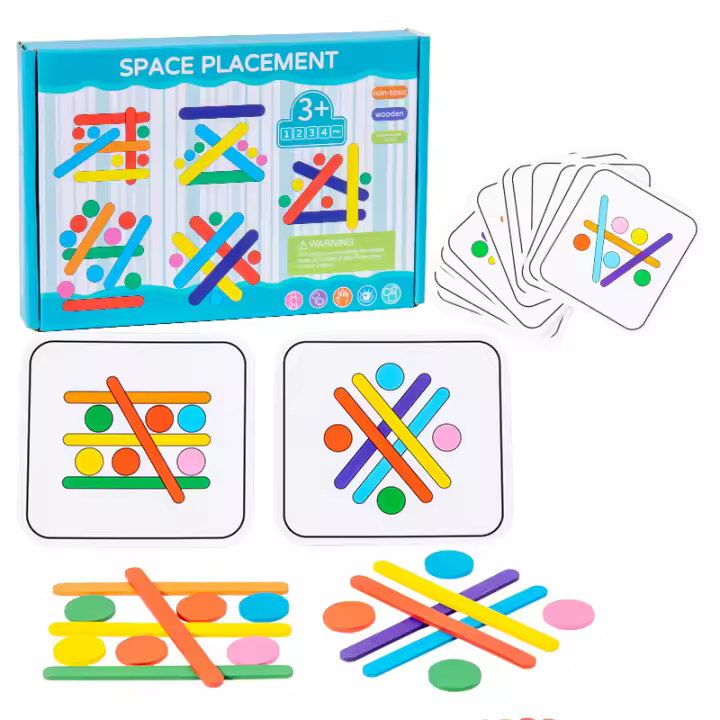 Juego Educativo Montessori De Madera Para Niños Creativo Con Palos Y Anillos Juego De Lógica Para El Desarrollo Infantil Temprano Para Niños Mayores De 3 Años - 1