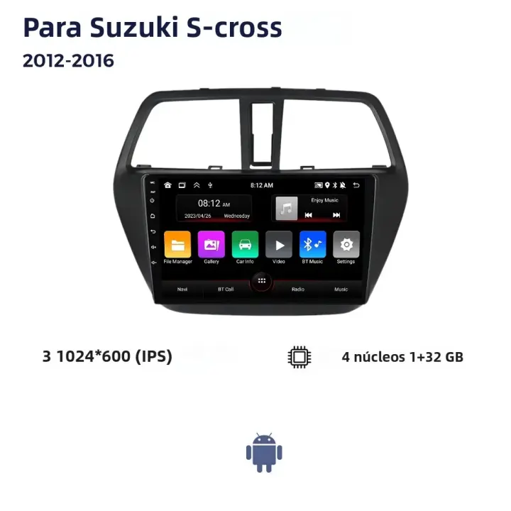 Reproductor Multimedia Android 13 Para Coche Video Player GPS Navegación Stereo Head Unit Carplay Para Suzuki SX4 2 S-Cross 2012-2016 - 1
