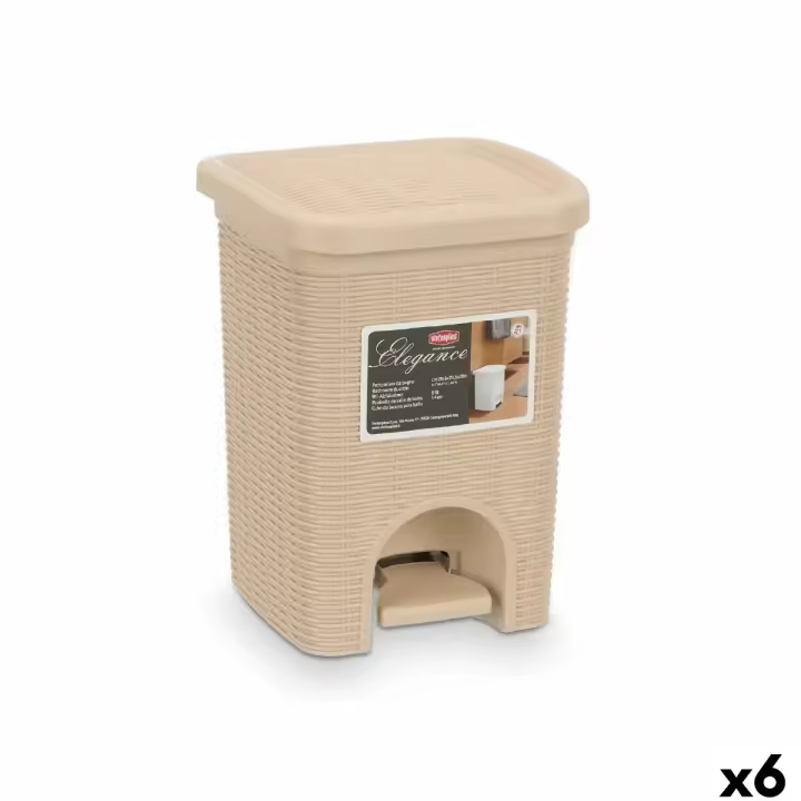 Papelera Stefanplast 30134 Beige Plástico 6 L (6 Unidades) - 1