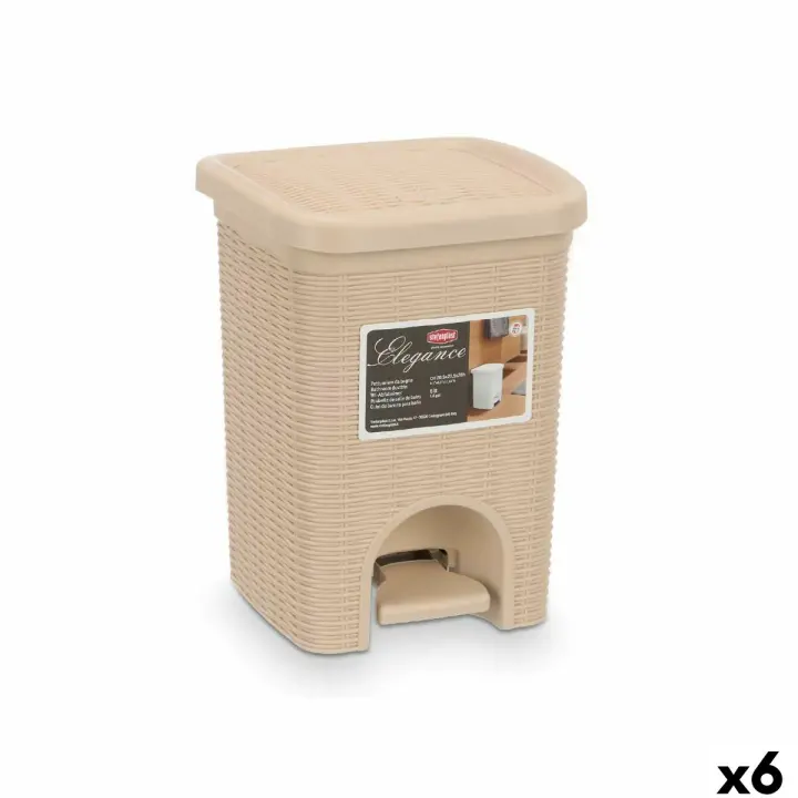 Papelera Stefanplast 30134 Beige Plástico 6 L (6 Unidades) - 1