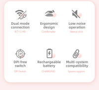 Ratón Inalámbrico Recargable Bluetooth 2.4G Con USB RGB 1600DPI Para Computadora Y Laptop Ratón Silencioso Para PC Con 4 Botones Y Medidor De Movimiento Opto-eletrónico - details 8