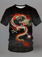 Camiseta De Manga Corta Para Hombre Estilo Casual Verano Streetwear Diseño De Dragón 3D Impresión Poliéster Algodón Micro Estirado Top - details 0