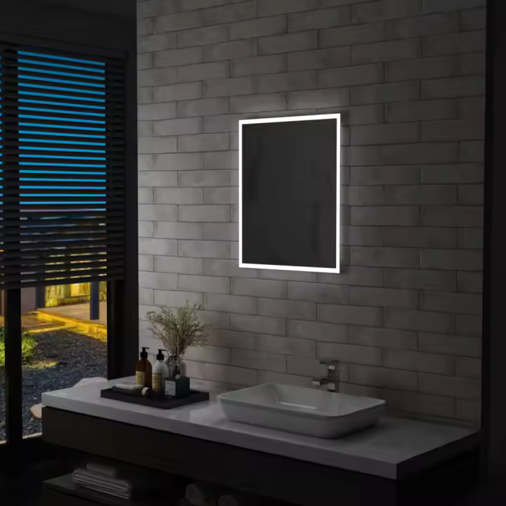 vidaXL Espejo de pared de baño con LED 50x60 cm - 1