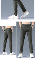 Pantalones Casuales Para Hombre Primavera Otoño 2025 Nuevo Ajustados De Cintura Elástica Color Sólido Negocios Pantalones Talla Media - details 16