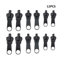 Kit De Reparación Instantánea Universal Para Cremalleras 12pcs Tamaños 3 4 5 8 10 Auto Bloqueo Plástico ABS Color Negro - details 4