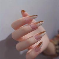 Juego De Uñas Postizas En Forma De Álamo 24Pcs Set Blanco Nublado Y Estelar Acrílicas Artísticas Para Mujeres Estilo Ins - details 14