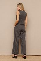SOLO VENTA PANTALÓN - CONJUNTO GRIS CHALECO Y PANTALÓN LINEAS - Solo Venta Chaleco, Gris, Grey, Rayon, Poliester, Polyester, Elastano, Primavera Verano para Mujer - details 2