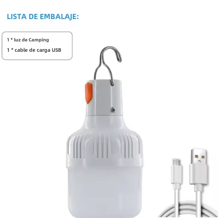 Lámpara De Calle Recargable LED Multifuncional Eficiente Energía Emergencia Camping Lámpara Portátil ABS Fuente De Alimentación Batería Recargable - 1