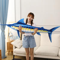 Muñeco De Peluche De Tuna Azul De 140 Cm Simulación Realista Almohada Larga De Pescado Marítimo Juguete Suave Para Decoración Creativa - details 0