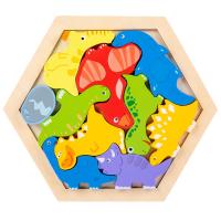 Puzzle De Bloques De Madera Tridimensional Dinosaurio Animales De Dibujos Animados Juego Educativo Temprano Para Niños - details 7