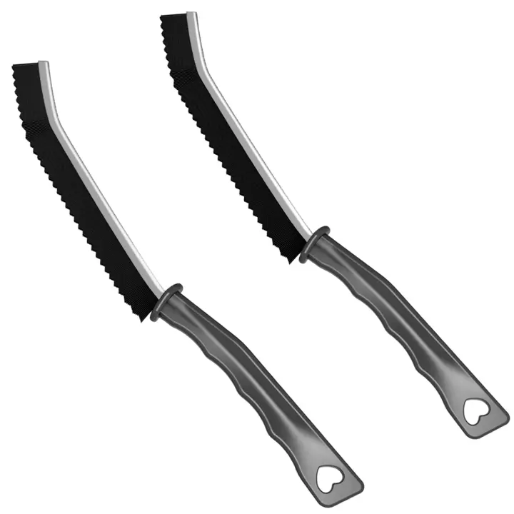 Cepillo para limpiar ranuras de azulejos, herramienta premium para limpiar grietas, soporte de aluminio con cepillo mágico en ángulo de 15°, cepillo fino para la cocina del hogar. - 1