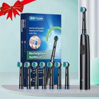 Cepillo De Dientes Eléctrico Rotativo Para Adultos Con Cerdas Suaves 5 Modos De Limpieza Recargable Por USB Y 4/8 Cabezas De Reemplazo - details 1