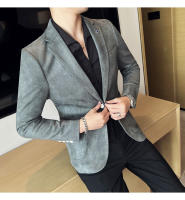 Nueva Moda Chaqueta De Veludo De Ciervo Para Hombre Corte Slim Ajustado Elegante Y Lujo Chaqueta De Negocios Casual Boda Talla Grande Hasta 4XL-S - details 6