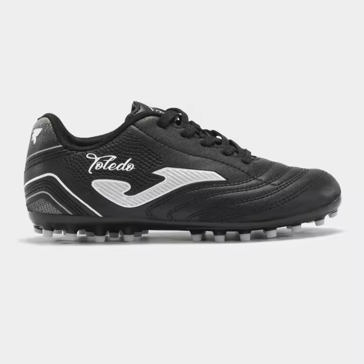Zapatilla Fútbol Junior Joma Toledo 2401 Negro Blanco Resistente - 1