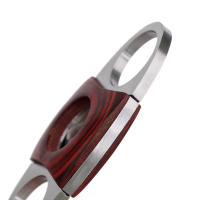 Cortador De Cigarrillos De Acero Inoxidable Y Madera Marrón JIBILL Accesorio De Cigarrillos Regalo De Navidad Para Padre 9x3.6x1.1cm - details 3