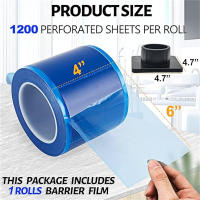 1200Pcs Película De Barriera Para Tatuaje Impermeable Adhesiva 4x6 Pulgadas Envoltura Clara Para Tatuaje Resistente a La Polución - details 0