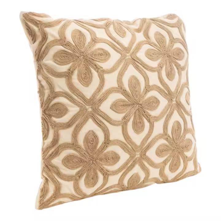 Cojin poliester Beige, blanco 45x45x15cm. El mejor complemento para tu hogar. - 1