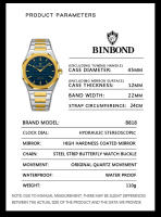 Reloj De Lujo Para Hombre Con Diamantes Y Luz Nocturna Calendario Doble Cuarzo Movimiento 41mm Azul Oro Acero Inoxidable Reloj De Moda Negocios Resistente Al Agua - details 6