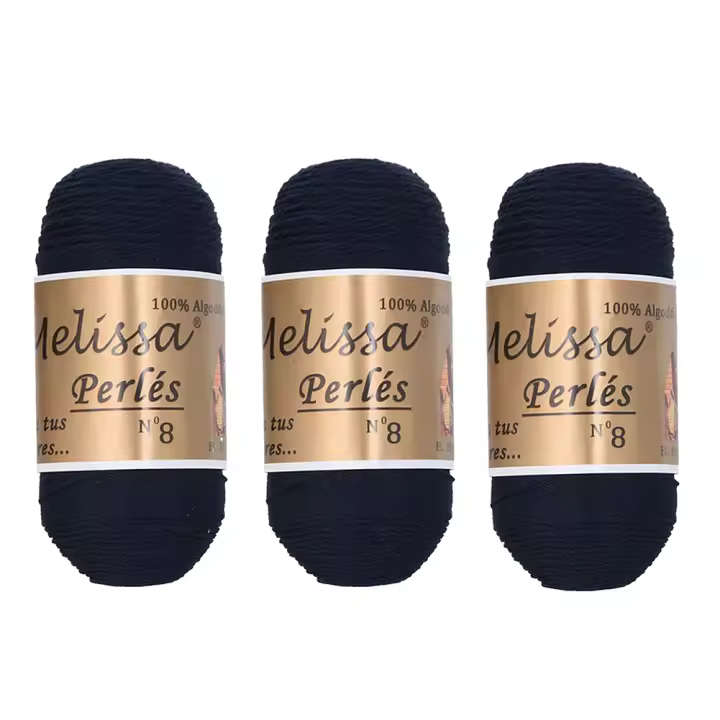 Tesosy / Melissa 3pcs Perlés 8 - Hilo de Algodón para Ganchillo Hilado 100% Algodón para DIY y Tejer a Mano (1u*75 G), Agujas Talla 2, Enviado Desde Europa - 1