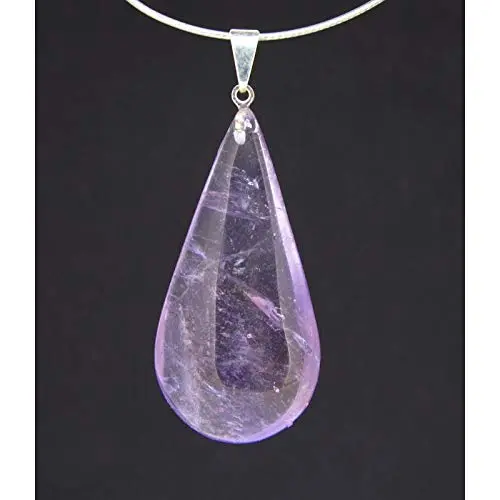 Valmoni Sport - Colgante Lágrima de Amatista Gota de Brasil - Calidad Extra - Piedra - Collar - 100% Natural - 1