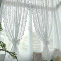 Cortinas De Encaje Vintage Francés Blanco Con Cuentas Y Gasa Para Sala De Estar Y Dormitorio Divisoria De Ventana Curva Estilo Coreano - details 1