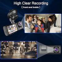 1080HP DVR Dashcam Cámara Coche, Camara Coche Vigilancia, Frontal e Interior y Trasera, 2 Pulgadas Pantalla, Soporte de Visión Nocturna Grabación en Bucle Bloqueo de una tecla - details 2