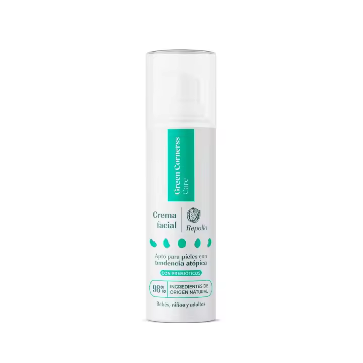 GREEN CORNERSS CARE - Crema Facial de Repollo  50 ml  98% Natural  Con prebióticos y Pantenol  Apta para pieles con Tendencia Atópica  Perfecta para Toda la Familia, Apta en Menores de 3 Años - 1