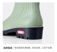 Botas De Lluvia Para Mujer Cortas Moda Impermeables Zapatos Casuales De Goma Antideslizantes Suela Gruesa Versátiles Para Todas Las Estaciones - details 12