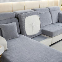 Cubierta De Sofá De Alta Elasticidad En Chenille Cubierta De Cojín Monocromo Universal Para Todas Las Estaciones Fáciles De Instalar - details 17