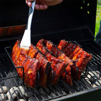 LMETJMA Racks Para Costillas De Barbacoa En Acero Templado Con Capa No Adhiere Herramienta De Asado Para Púa De Gas JT25t - details 5