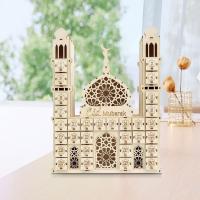 Calendario de cuenta regresiva para Eid Mubarak, bricolaje, decoración de Ramadán en madera, pequeño cajón de dulces de madera para el hogar. - details 2