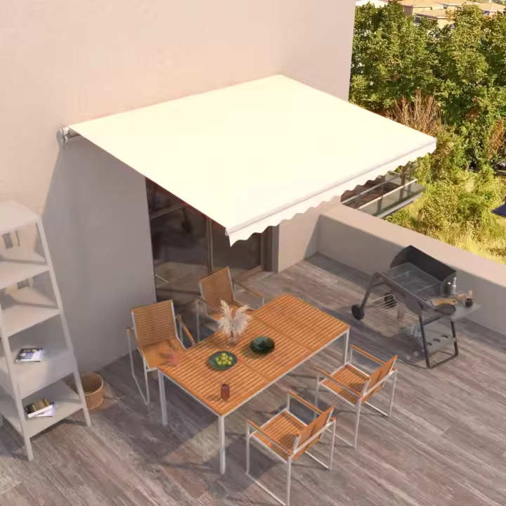 vidaXL Toldo retráctil manual crema 400x350 cm - 1