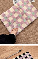 Carpetas De Piso Antideslizantes Absorbentes De Agua Estilo Coreano Cuadriculadas Para Baño Y Dormitorio Alfombra Fresca Para Niñas - details 7