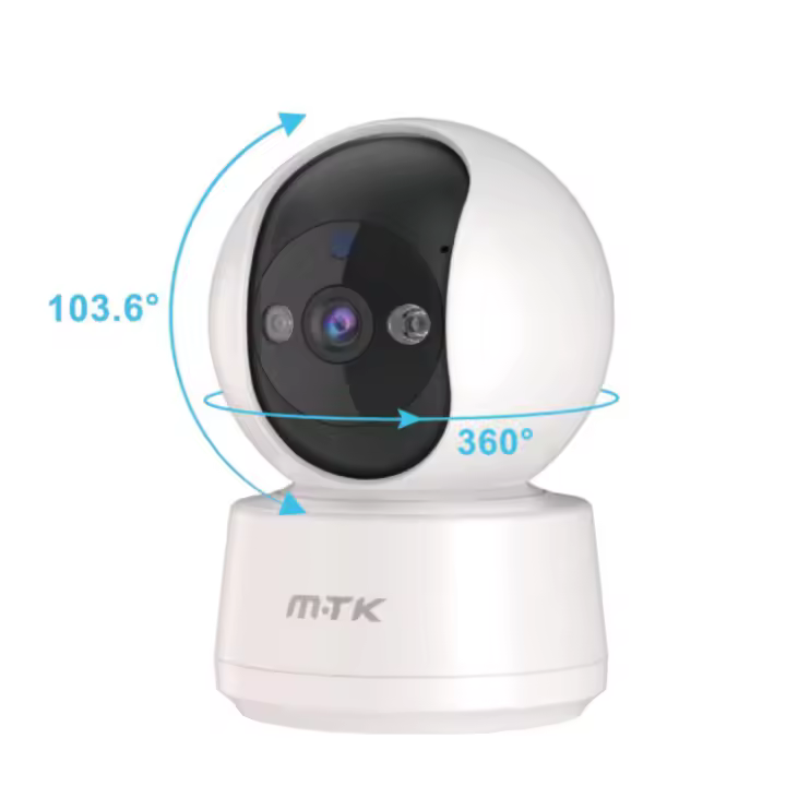 MTK Camara De Vigilancia PTZ Inteligente TR9184 360º,Hd,Vsion Nocturna,Color Resistente al Agua IP20 - 1