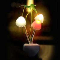Lámpara De Hongo LED Colorido Con Sensor De Luz 3 LEDs Luz Nocturna De Habitación EU & US Plug 220V Decorativa Para Dormitorio - details 2
