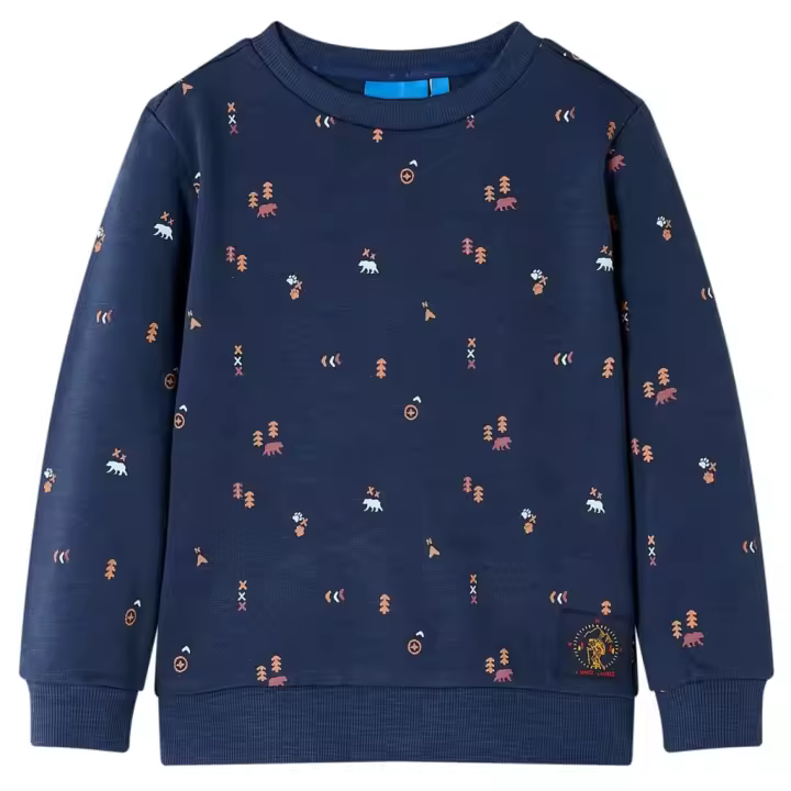 Sudadera infantil azul marino mélange 104 en tamaño 104 (3-4 años)/128 (7-8 años)/116 (5-6 años) y más - 1