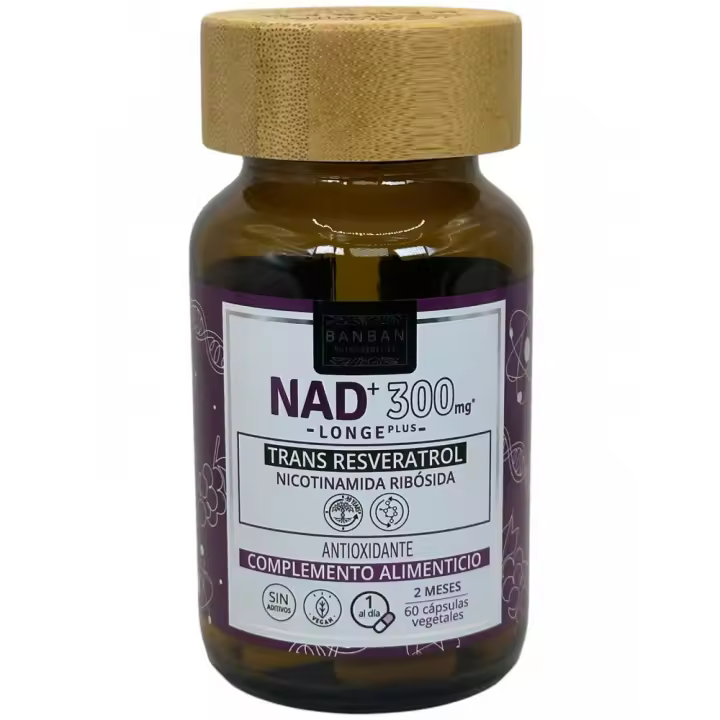 NAD+ 300mg con Trans Resveratrol 78,4mg 60 cápsulas 570mg Nutricosmetica de BANBAN - 1