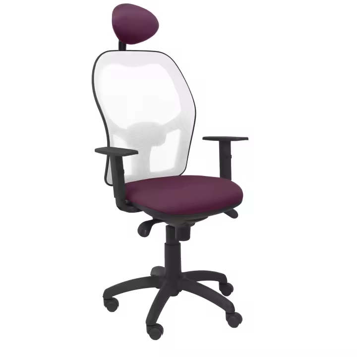 Silla de Oficina Ergonómica Piqueras Y Crespo con Malla Blanca y Asiento Bali Morado - 1