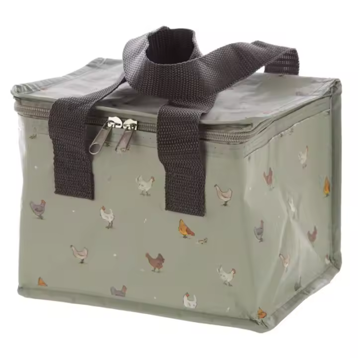 Puckator Bolsa Refrigerante Ideal Para Llevar la Merienda o El Almuerzo Bolsa Termica Portatil Con Cremallera Modelo Gallinas - 1