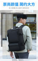 Mochila multifuncional, bolso de hombro para hombre, bolso de cuero para computadora portátil, bolso escolar para estudiantes, estilo universitario, color negro - details 2