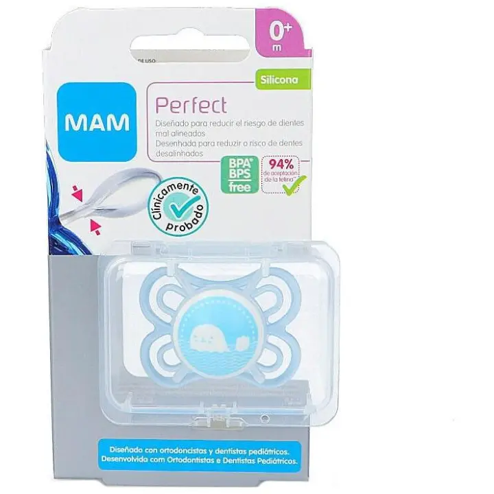 Mam Chupete Silicona Perfect 0+ M Azul 1Ud - 1